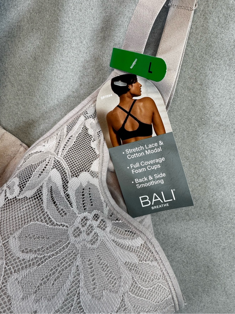 Bali Breathe Lace Full Coverage Bra in Pale Lavender